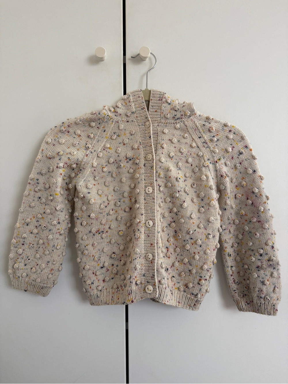 Misha and Puff Kids Confetti Hooded Cardigan Speckled Knit Cardigan Jacket
